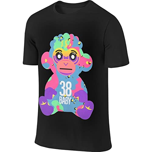 N-B-A Young-Boy 38 Baby Monkey Design Pure Cotton Breathable T-Shirt for Man Large Black