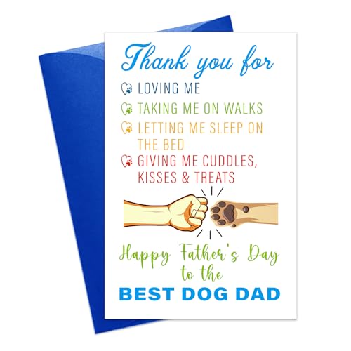 GMEMNOV Dog Dad Fathers Day Card