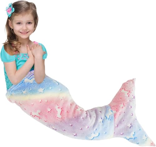 Reviews de Frazada de sirena los 5 más buscados. 42 Manta de Sirena para Niños, Manta de Sirena Luminosa Flanela Frazada Suave Manta de Dormir Ligera para Niñas, para todas las estaciones, sofá, manta de dormir, regalo para...