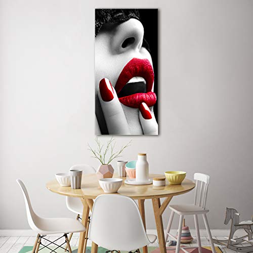 Image sur plexiglas masque de dentelle rouge déco mural 70x140