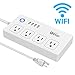 WiFi Smart Power Strip Socket with Alexa,Weton Multi-Plug Timer Switch Power Strip Outlet Surge Protector with 4 AC Outlets 4 USB Port Remote Control Via Free App for IOS/Android Smart Phone/Tablets