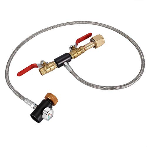 La Mejor Recopilación de Herramientas para embarrilar los mejores 5. 41 G1/2 - Adaptador de recambio de cilindro de CO2 para tanque de CO2 de soda, conector de estación de llenado, adaptador de manguera de 36 pulgadas, conector de recambio de cilindro