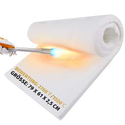 lormuzi Manta aislante de fibra de cerámica, 1500°C/2700°F (79 x 61 x 2,5 cm), aislamiento refractario para lavavajillas, hornos, herrería, calderas, hornos de pizza y más