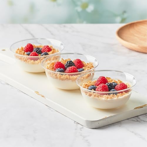 Qeirudu Q111 10 Oz Small Clear Plastic Bowls, 60 Pack Disposable Hard Plastic Salad Bowls Party Serving Bowls For Ice Creams, Fruit, Desserts thumb #4