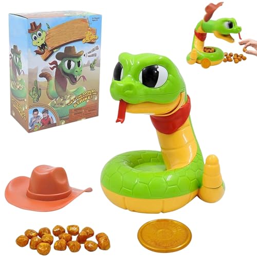 Shabeli Electric Rattlesnake Tricky Toy- Get The Gold Before He StrikesHorror Decompression Snake ToysFunny Reaction Game for kid and adult