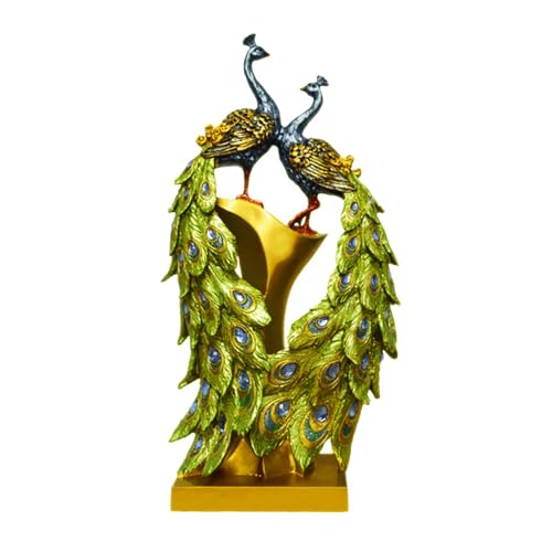 Estatua de Pavo Real de Resina para Decoración Hogar