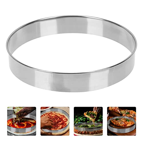 Stainless Steel Muffin Rings Tart Pastry Rings Molds Non Stick Pizza Cutter Rings Egg Pancake Rings Metal Baking Tools Pie Crust Shield For Cakes Desserts Dough Silver 10In #TOP1