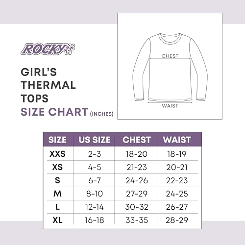 Image of Rocky Thermal Underwear for Girls Fleece Lined Thermals Kids Base Layer Long John Set