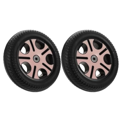 NAMOARLY 2 Ruedas Traseras de Repuesto para Triciclo Infantil, Resistentes al Desgaste, Fáciles de Instalar, Diámetro de Orificio 0,8 Cm, Accesorio para Patinete Rosa