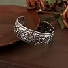 OIDIMS Vintage Carved Flower Cuff Bracelet for Women Fashion Open Upper Arm Wrist Band Stackable Wide Bangle Wristbands Adjustable Armlet Armband Bicep Bracelet Personalized Ethnic Statement Jewelry #5