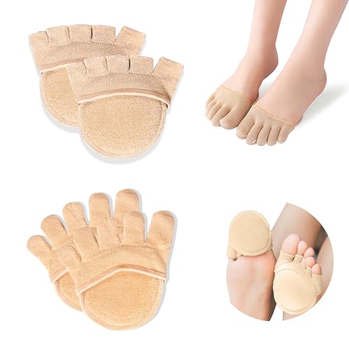 Image of SooGree 2Pairs Toe Topper Half Socks - Ball of Foot Cushions, Forefoot Pads for Women No Show Socks