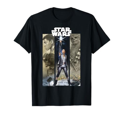 Star Wars Last Jedi Rey Finn Poe Chewie Epic Panel T-Shirt T-Shirt