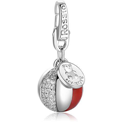 Charm Balón Rosato Plata con Circonitas Abalorio Joyería Multicolor to004