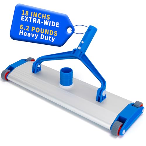 18" Commercial Grade Pool Vacuum Head, Extra-Wide & Weighted Heavy-Duty Vacuum Cleaner for Effortless, Fit for 1.5" Hose, Deep Cleaning The Large Inground Pools, Vinyl Liner Floor, Step, Corner by ROMIVO - Used condition - US$44.99