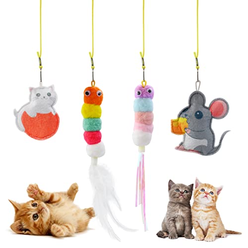 Jodsen 4 PCS Giocattoli per Gatti da Appeso alla