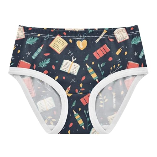 ZZKKO Books Pens Stationery Girls Underwear Toddler Panties for Girls Comfort Brief Size 8Y