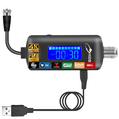 TV Antenna Amplifier, 25dBi High Gain Signal Booster - Low Noise, Adjustable Gain Control & Auto Timer, USB Powered for Digital Indoor HD TV & 4K Reception, Works with All Antennas