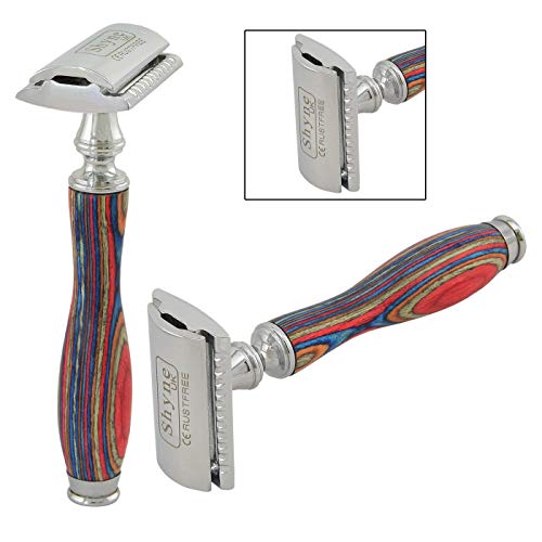 Printed Wooden Handle Safety Razor double edge shaving blades shaver