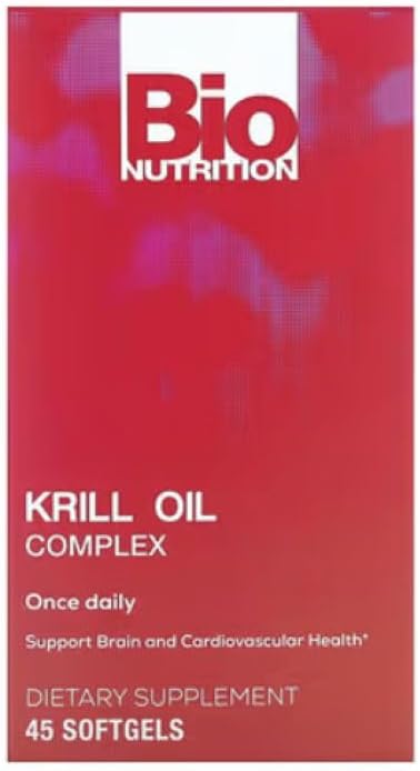 Bio Nutrition Krill 500 Mg Once Daily 45 Softgels - Supports Heart, Brain & Joint Health, Naturally Contains Astaxanthin