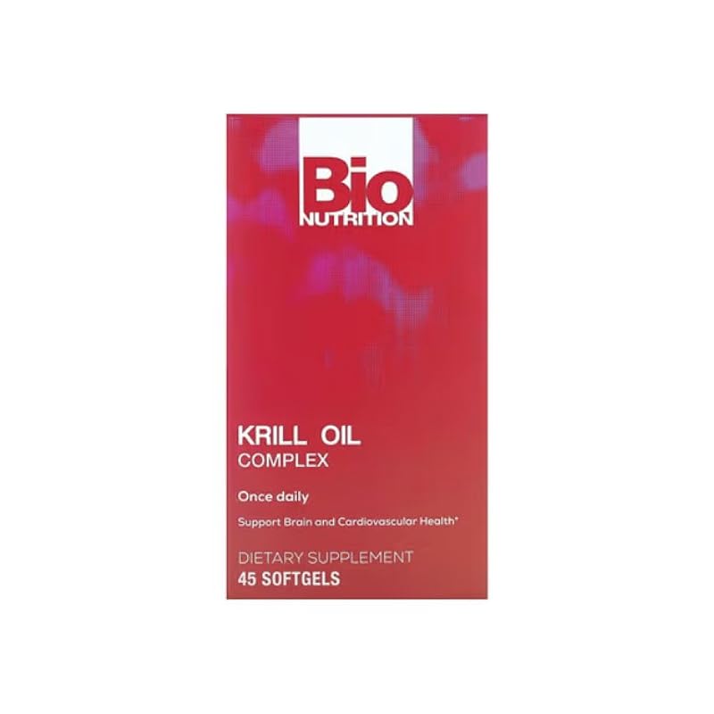 Bio Nutrition Óleo de krill com astaxantina, ômega-3 e fosfolipídios, 45 cápsulas gelatinosas