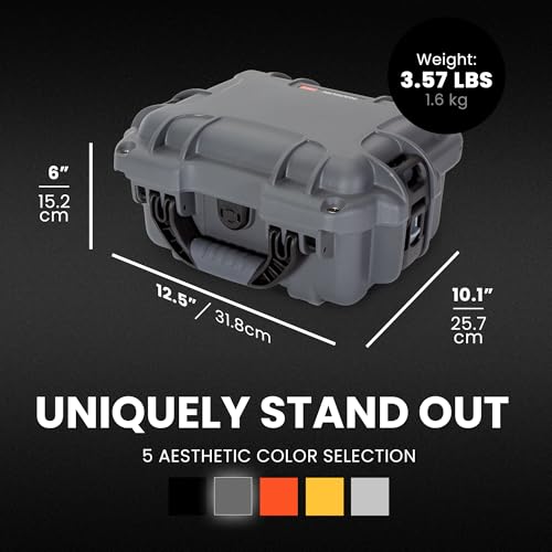 Image of NANUK 905 Hard Case with Foam - IP67 Waterproof Hard Case, Protective Hard-Shell Box for Camera, Drone & Gear - Impact-Resistant, Dustproof, Travel-ready, 12.5 inch x 10.1 inch x 6 inch, Made in Canada - Graphite