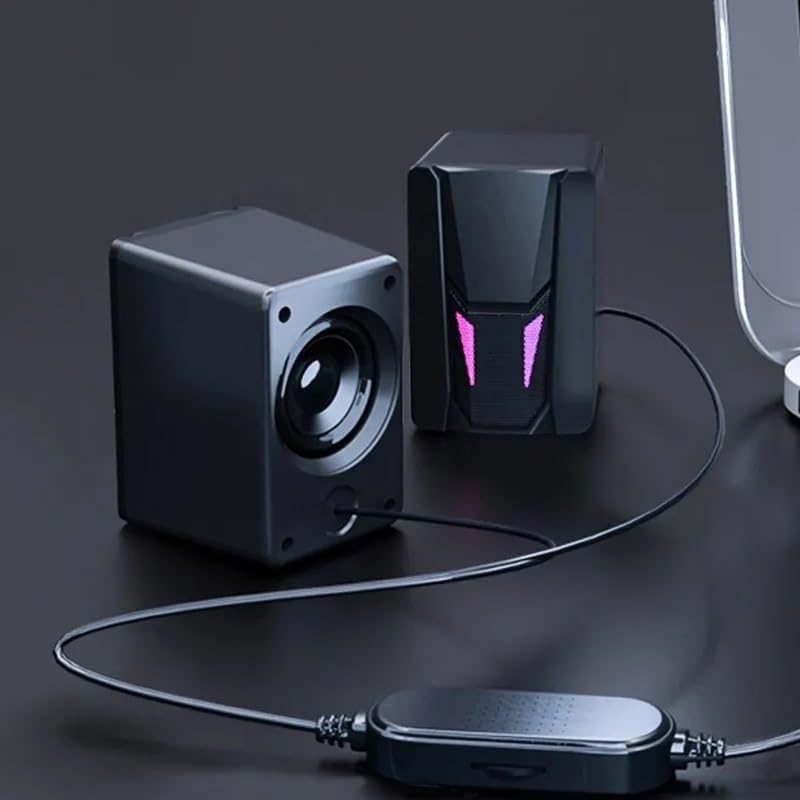 Altavoz para computadora de escritorio con sonido luminoso portátil y universal 4