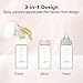 COMI Natural Glass Baby Bottle,Standard Neck Breastmilk Storage Bottle for Fridge,Breast Milk Container,Breast Pump Bottle Compatible with Medela Breast Pump,BPA Free,4PCS (5oz,4 Gray Lids)