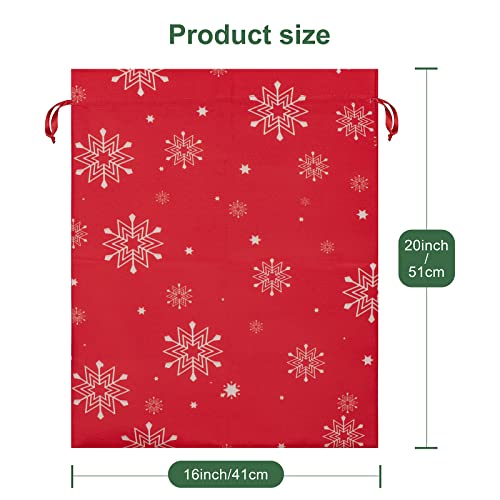 Florasea 89565 3 Pack 20X16 Inches Christmas Big Cotton Gift Bags With Drawstrings,Reusable Holiday Fabric Gift Bags,Christmas Giant Gift Bags Large Present Bags thumb #1