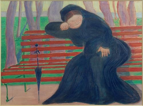 Toile Marianne Von Werefkin Veuve sur le banc, impression d'art premium pour salon élégant