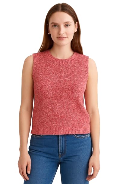 nobarr Women's Acrylic Stretchable Red Sleeveless Sweater-picture-34
