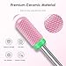 Depvko 10PCS Ceramic Nail Drill Bits, Professional 3/32 inch Electric Manicure Pedicure Drill Bits Nail Tech Set for Acrylic Gel Nails, Efile Cuticle Remover Safety Bit for Nail Drill File, Pink