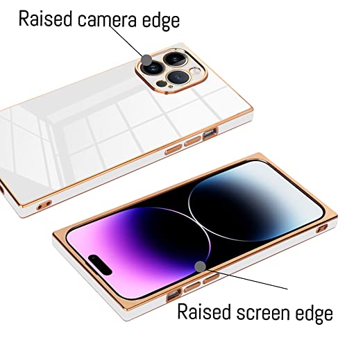 Kanghar Square Case Compatible With Iphone 13 Pro Max Magnetic [Compatible With Magsafe] Luxury Cute Plating Design Square Case Full-Body Anti-Scratch Shockproof Bumper Protective Cover Purple #TOP2