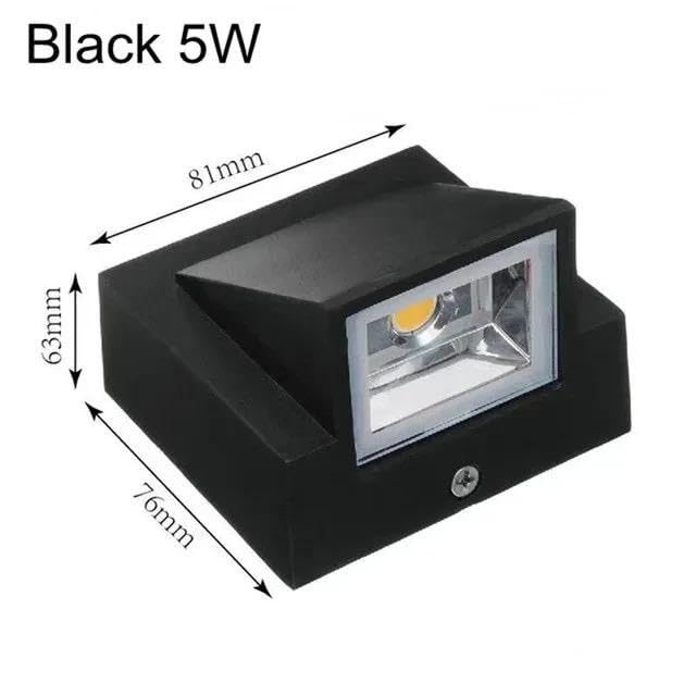 Image of blissbells Modern Black LED Wall Light | Downlight Wall Sconce for Living Room, Bedroom, Staircase & Outdoor Use | Warm White Decorative Wall Lamp