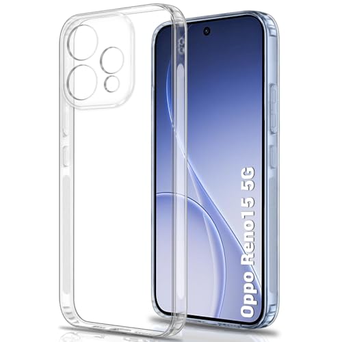 Image of TheGiftKart Back Cover Soft Case for Oppo Reno 15 5G | Best Camera Protection | Inbuilt Dust Plugs & Anti-Slip Grip | Ultra Clear Slim Case Cover for Oppo Reno 15 5G (Silicone, Transparent)