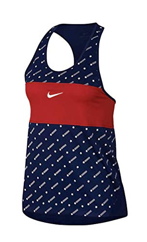 Nike Womens Miler Running Tank Stars Blue/University Red White/White L