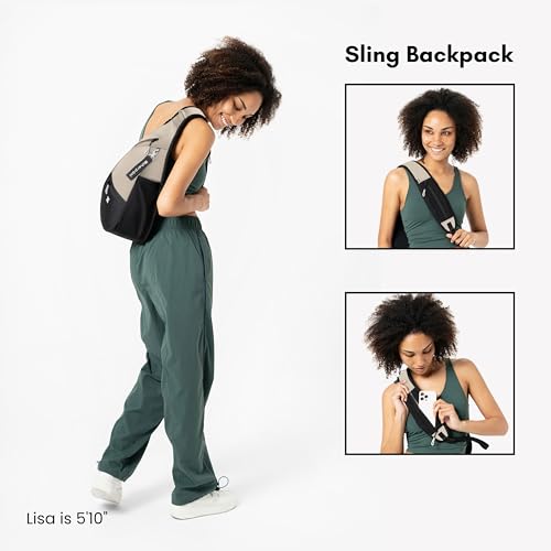 Image of Sherpani Esprit, Sling Backpack, 10L Travel Bag, Right-Handed Shoulder Sling Purse, Crossbody Backpack, Travel Gifts, RFID Protection (Con Leche)