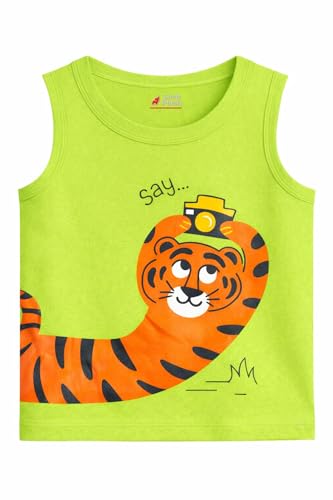 Image of Lush Plush Baby Boys & Baby Girl Relaxed Fit Colour Printed Cotton Vest | Ganji | Banian | Baniyan | Kids Sando for Infant Newborn Toddler