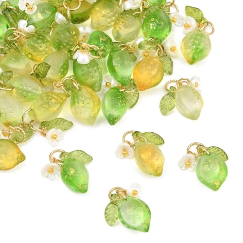 Pendentifs en verre Stiesy en forme de cœur et fruit pour la création de bijoux DIY