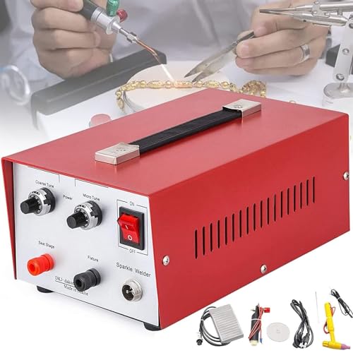 poste souder Soudeur par points for bijoux, 2 en 1, soudeur par points à impulsion électrique, machine à souder au laser for bijoux, collier, or, argent, platine, outils de moulage de bijoux, jaune (