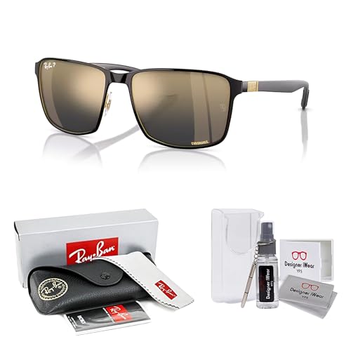 Ray-Ban RB3721CH Square Sunglasses for Men for Women +BUNDLE with ACCESSORY EYEWEAR KIT2