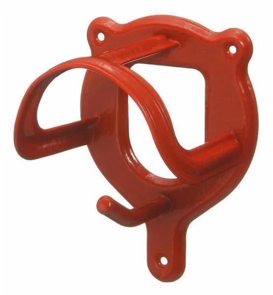 Jeffers Metal Horse Bridle Storage Bracket, Red – PVC Coated Wall Mounted Hanger for Tack Room, Stable, Barn, Trailer – Equestrian Halter, Reins, & Tack Organizer, Horse Barn Accessories