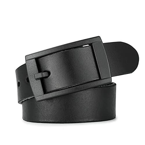 Metal Free Leather Hypoallergenic Belt,Mens Belts Leather,Mens No-Scratch No Buckle Mechanic Belt,Black,110cm/43.3''