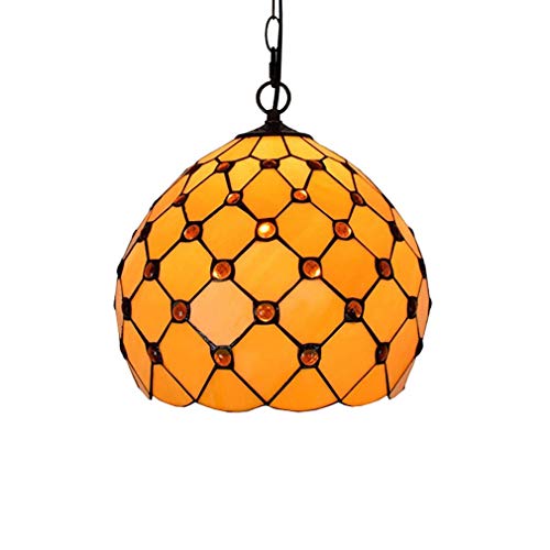 Éclairage suspendu en vitrail créatif de 12 pouces, lampe pendante durable style lustre