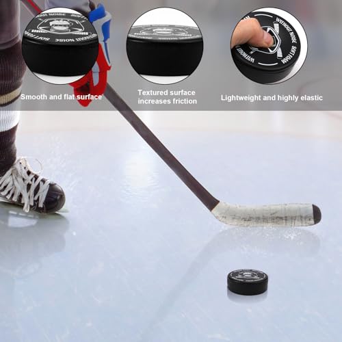 image for BOXOB 6pcs Ice Hockey Pucks, Diameter 3 Inch Thickness 1 Inch Foam Hoc