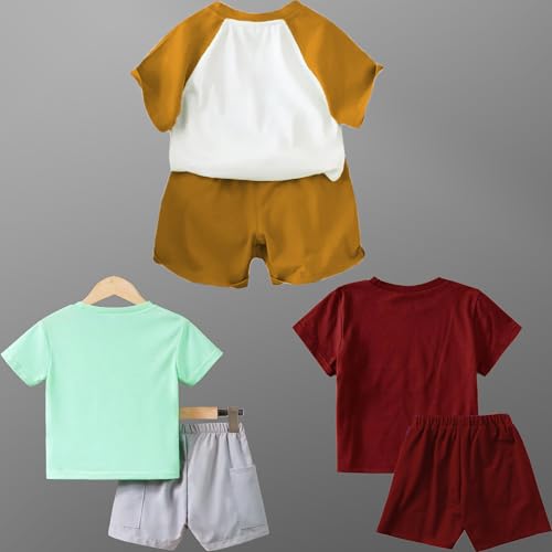 Image of Cotton Clothing Sets for Baby Boys & Baby Girls Kids Clothes for boys kids clothes for girls Printed Kids Clothing Sets (KDST73CG-KDST28MR-KDST95CP1)