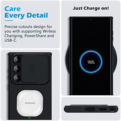 Nillkin Capa CamShield Pro Series projetada para Samsung Galaxy S23 Ultra - preta