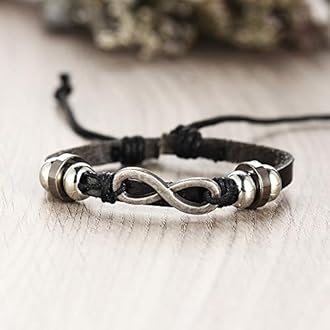 Shining Diva Fashion Genuine Leather Bracelet Wraps Casual Skin Friendly Bracelets for Men Boys