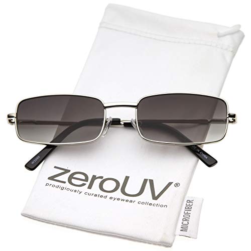 zeroUV Classic Small Metal Rectangle Sunglasses For Women Men Flat Lens 54mm2