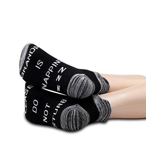 JXGZSO 2 Pairs Grandpa Napping Socks Papa Gift Mens Funny Socks Please Do Not Disturb Grandpa Is Napping Socks4