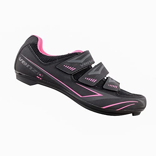 Venzo Bike Bicycle Women's Ladies Road Cycling Riding Shoes with 3 Straps - Compatible with Peloton Shimano SPD & Look ARC Delta - Perfect for Road Racing Bikes - Image 6